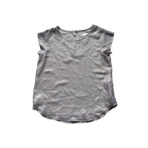 Joie Women Blouse Top Short Cap Sleeve Round Hem and Neckline Lined Small